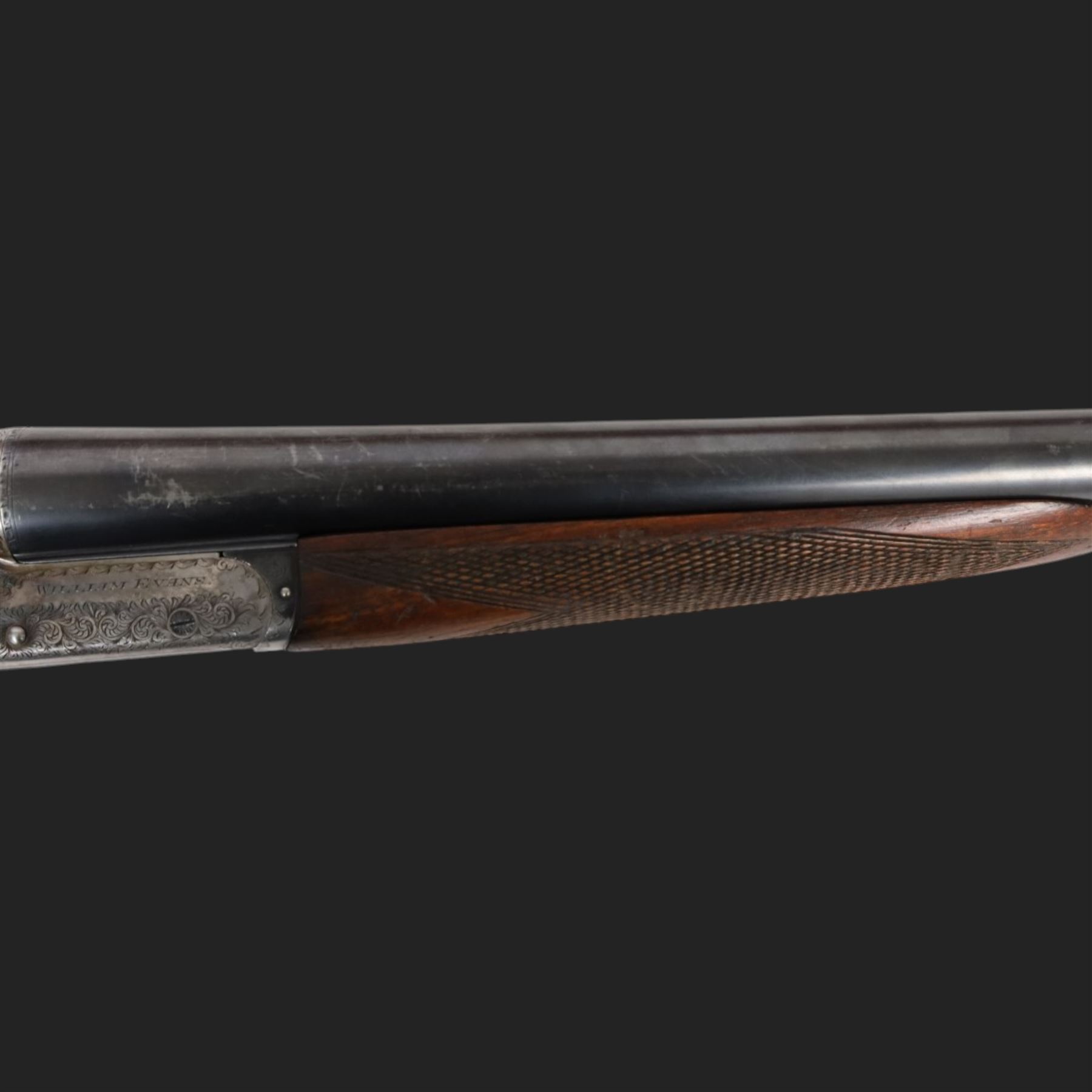 William Evans 12 bore double trigger boxlock ejector, side by side double barrel shotgun with 66cm (26