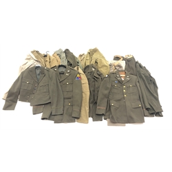 WW2 and later US Army Officers and other uniform incl. jackets, trousers and shirts some with insignia, etc approx 20 items  