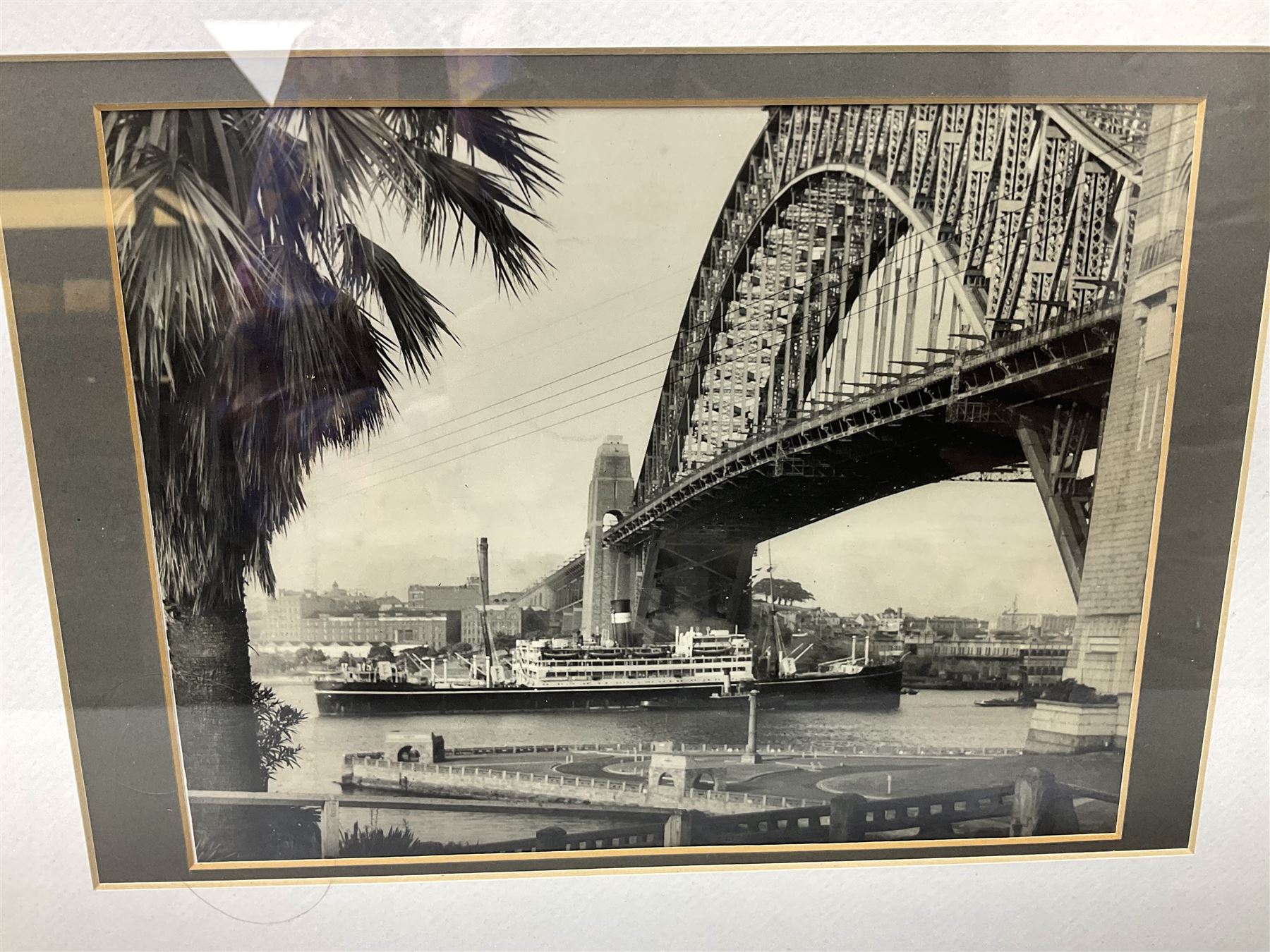 Set of twelve monochrome photographs of mid-20th century merchant vessels comprising general cargo ships, cargo liners, RMMV passenger cargo liners and hospital ship including Rowallan Castle, Drakensberg Castle, Stirling Castle, Capetown Castle, Pachumba, Tilapa etc; average size 18 x 24cm; uniformly mounted in black frames (12)