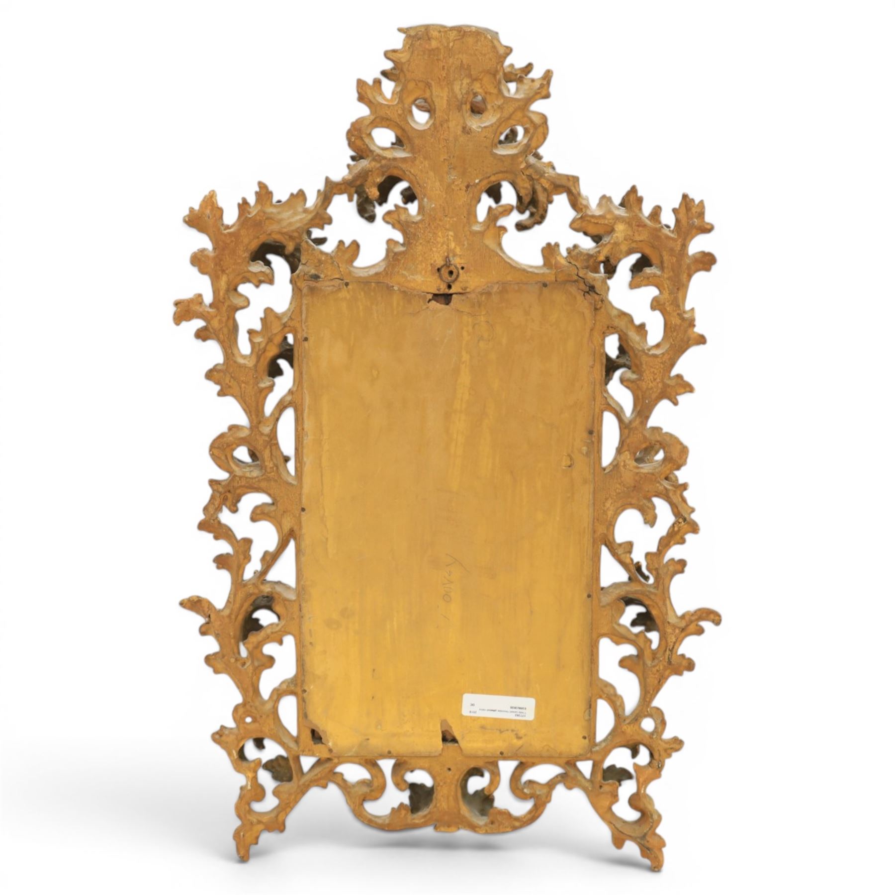 Finely carved Florentine giltwood mirror, acanthus design and egg and dart detailing, bevelled mirror plate 