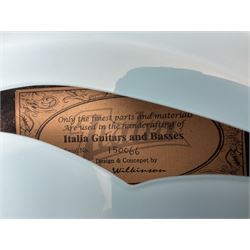 Italia Mondial electric guitar in blue with independent pick-ups, serial no.150066 L100cm; in original Italia carrying case 