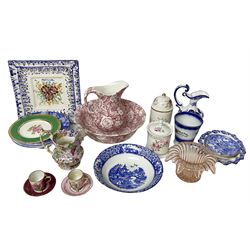 Burleigh Victorian Chintz pattern jug and bowl, Portmeirion jar with lid and other ceramics