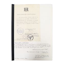 WWII Third Reich ephemera, including Army passes, provisional foreigner's passports, reports etc 