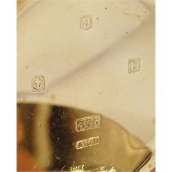 Early 20th century 9ct gold half hunter keyless lever pocket watch by Record, No. 54453, white enamel dial with Arabic hour markers and subsidiary seconds dial, case by Dennison, Birmingham 1928