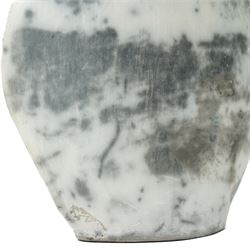 Galea Belinscaia (Yorkshire Contemporary) - Raku fired studio pottery vase of flattened bottle shape decorated in grey and white signed with initials H22cm