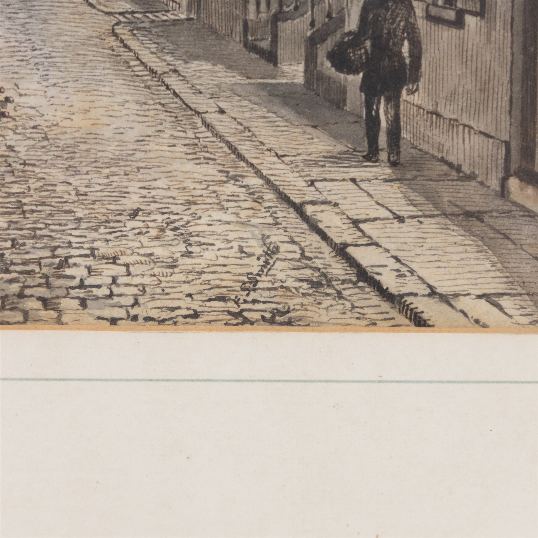 Frederick Schultz Smith (Hull 1860-1925): 'View of Posterngate with Alms Houses & Savings Bank Hull', monochrome watercolour and ink signed, titled verso 19cm x 24cm 
