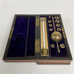 20th century cased Sikes Hydrometer by Dring & Fage, box H6cm, L21cm