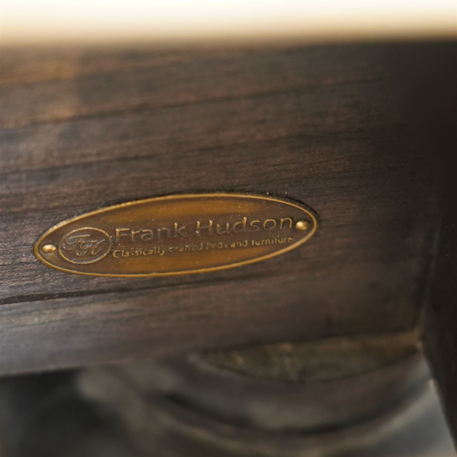 Frank Hudson - king size 'Safari' bed with charcoal finish and linen headboard over slatted base