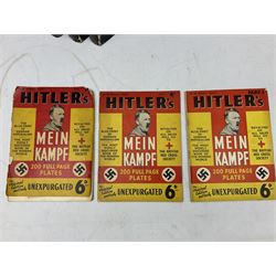 Hitler Adolf: Mein Kampf. The original edition entirely unexpurgated in eighteen parts by Hutchinson & Co. in association with Hurst & Blackett; Hart Capt. B.H. Liddell: The Tanks - History of the Royal Tank Regiment. 1959. Two volumes with dustjackets; The History of the London Rifle Brigade 1859-1919. London 1921; and Covenants With Death. Daily Express Publication. 1934