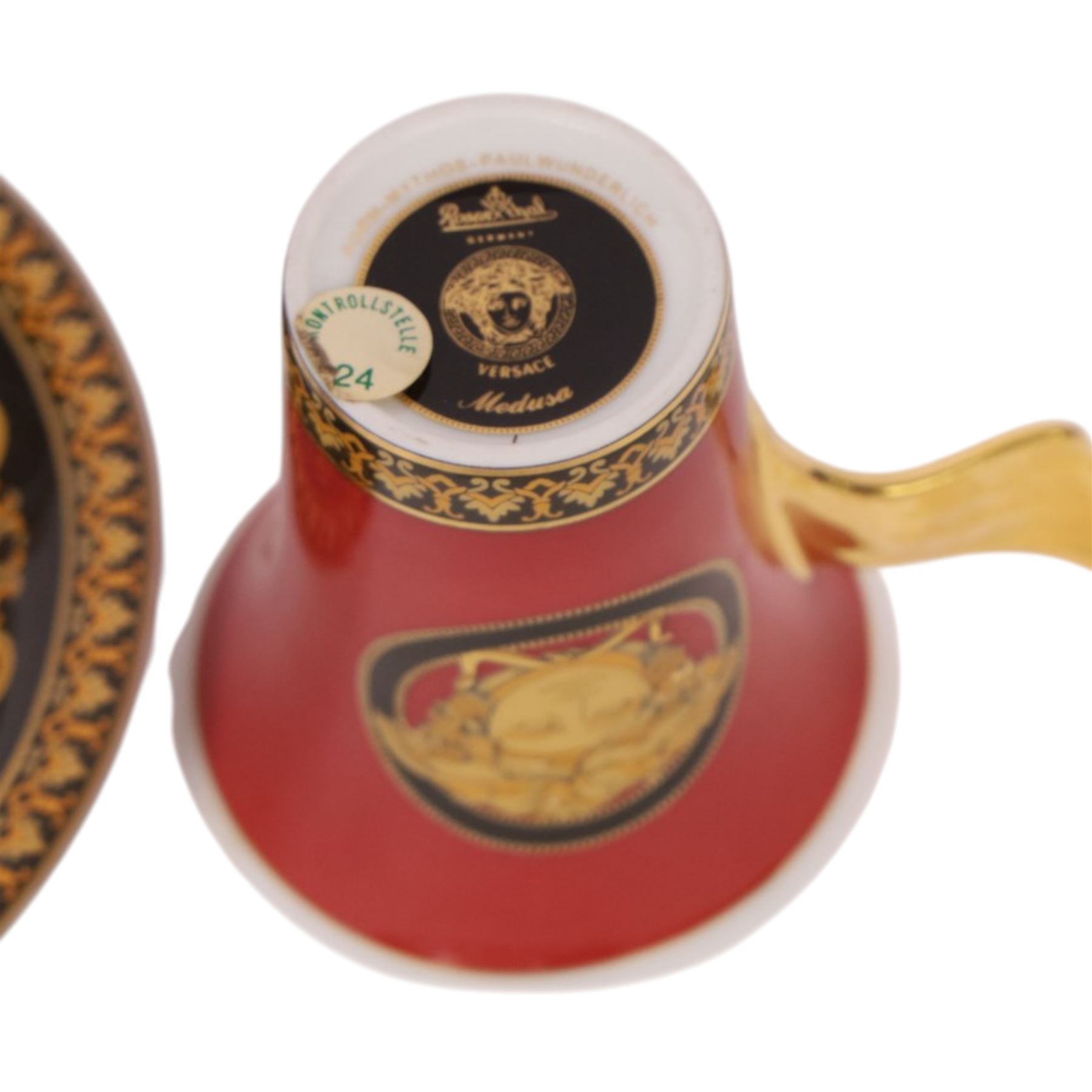 Rosenthal Medusa pattern trio, comprising coffee cup and saucer and dessert plate 