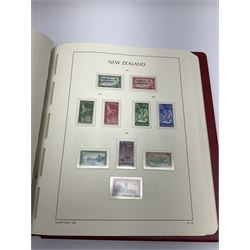 Mostly mint Queen Victoria and later New Zealand stamps, from 1873/92 newspaper stamps onwards with various early issues present, some higher values present, housed in two 'New Zealand' lighthouse albums and a 'Stanley Gibbons Commonwealth Stamp Catalogue New Zealand' 