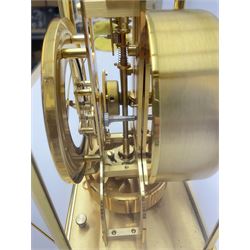 Jaeger-LeCoultre Atmos timepiece clock, in gilt brass and glass case, with wall mount, serial number - 444966