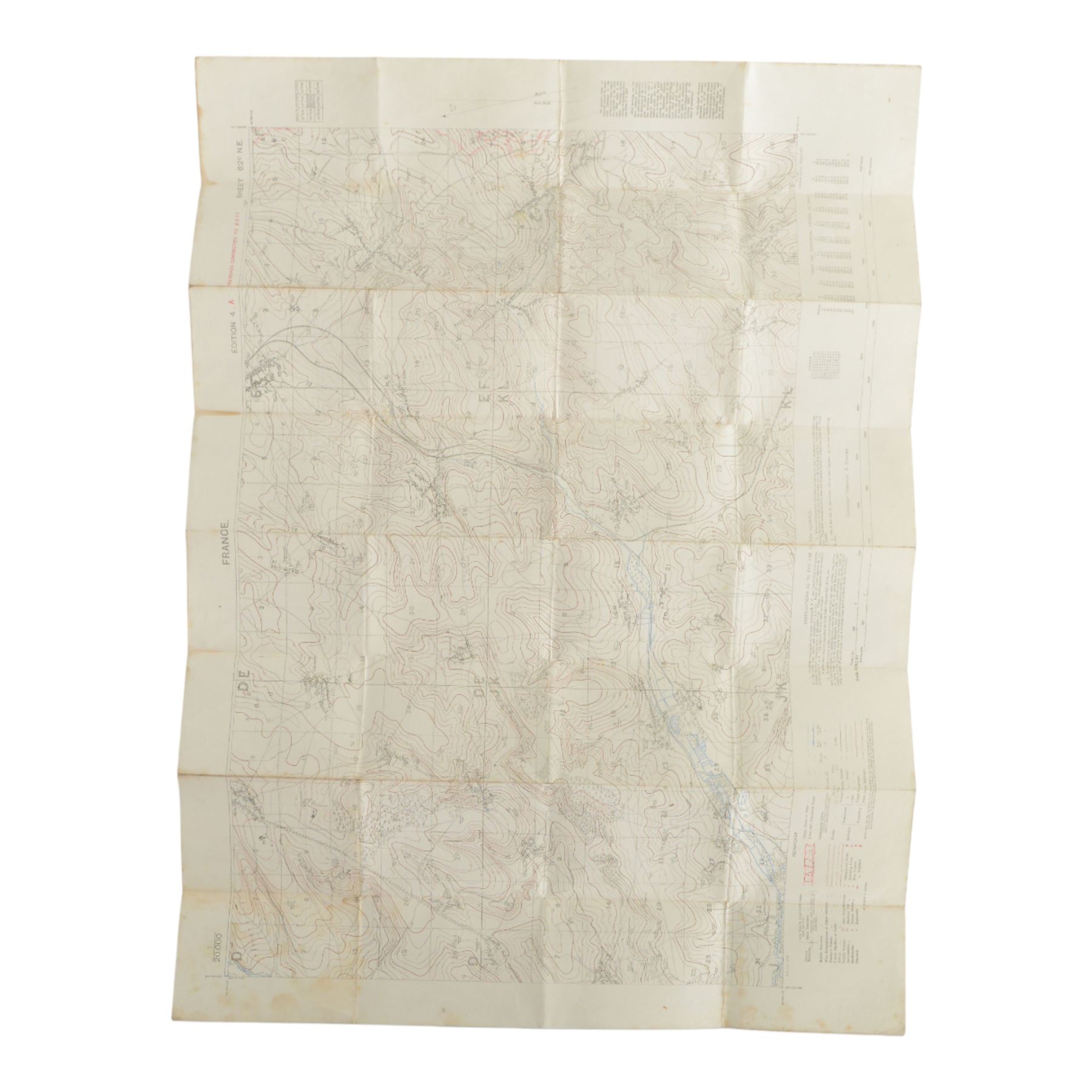 Collection WWI maps, including Trench maps for Villers-Guislain, France and Belgium
