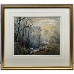 Robert Leslie Howey (British 1900-1981): The Egton Hunt, mixed media signed, titled verso 36cm x 45cm