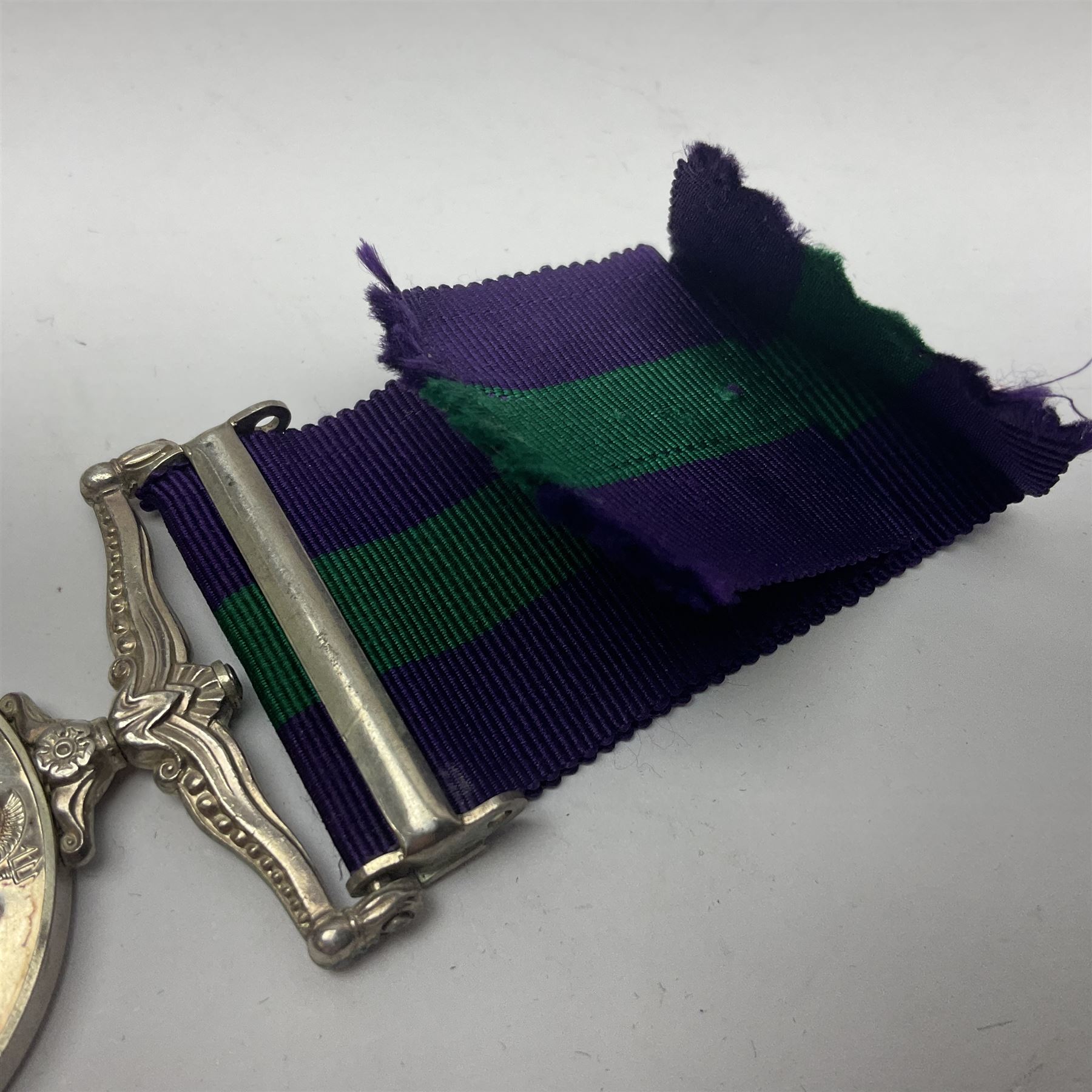 Elizabeth II General Service Medal with Cyprus clasp awarded to 5042223 A.C.2 W. Whitfield RAF; with ribbon