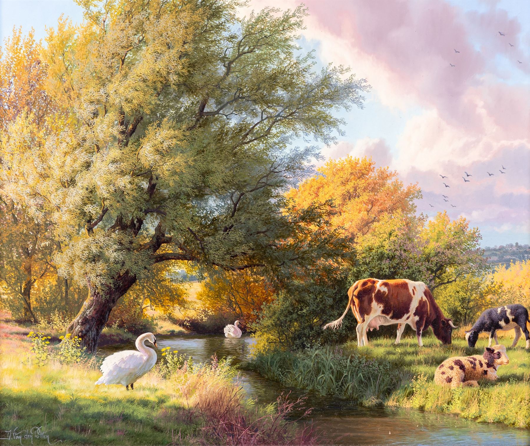 Daniel Van der Putten (Dutch 1949-): 'Crackpot in September - Swaledale Yorkshire', oil on panel signed, titled verso and with COA, 32cm x 38cm