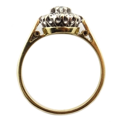  Gold diamond cluster ring, stamped 18ct  