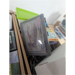 Collection of modelling equipment, kits, accessories, loose lego, including Games Workshop Warhammer 40000, military figures, etc, in four boxes, 