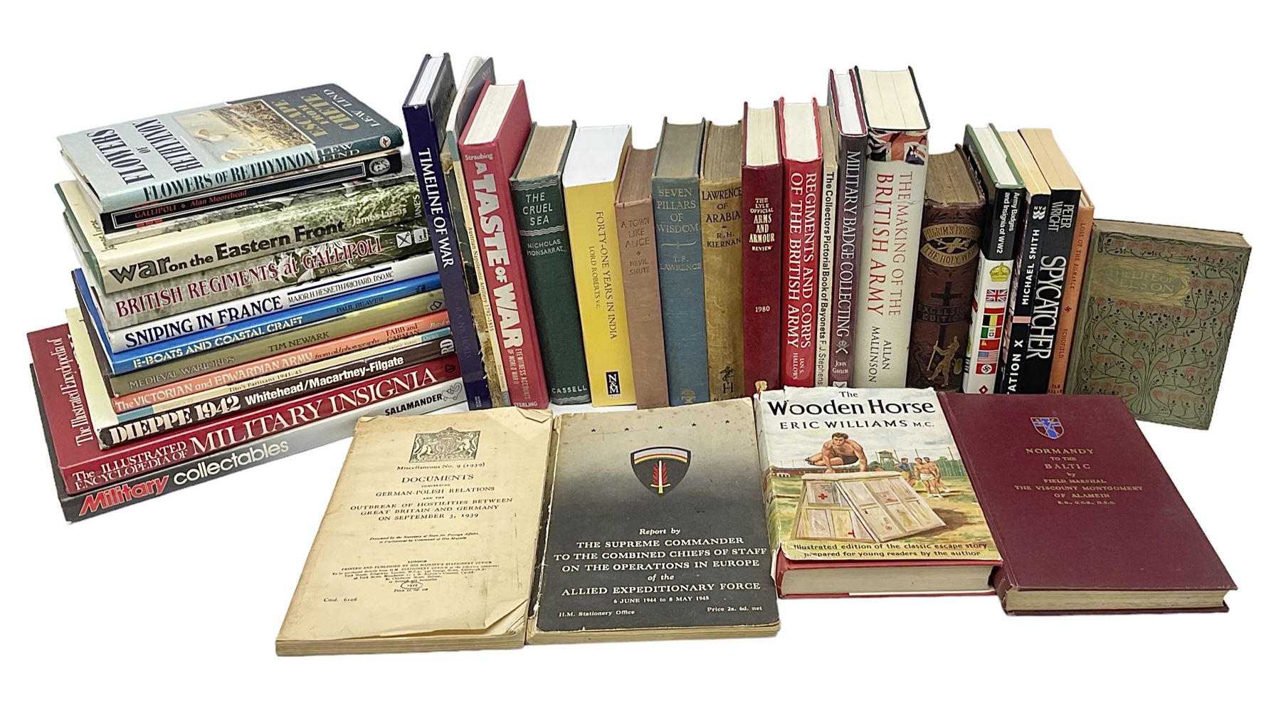 Thirty-five books of military interest including WW2, collector's reference books, fiction etc