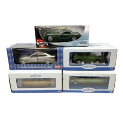 Model Car Group - three 1:18 scale models comprising Lada Niva, Citroen CX and Rover 3500; together with Kyosho Minicar Club 1:18 scale Mercedes Benz E-Class Sedan and Mattel Hot Wheels 1:18 scale TVR Speed 12; all boxed (5)