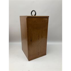 Charles Perry binocular microscope 'Classic No 1', with pitchfork base and rack and pinion focusing, in original fitted mahogany case with additional lenses, H44cm