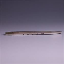 Modern silver cased ball point pen, with decorative hallmark, Harrison Brothers & Howson Ltd, London 2004, boxed