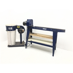 Draper WTL90 wood turning lathe on stand and dust extractor