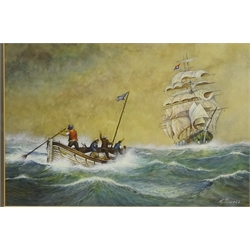  Michael Powell (British 20th century): 'The Rescue' - Boats in Stormy Seas, watercolour signed 23cm x 34cm  