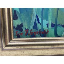 Sue Fitzgerald (British Contemporary): Sunflowers, oil on canvas signed 75cm x 100cm 
Provenance: private collection, purchased Walker Galleries, Harrogate, label verso