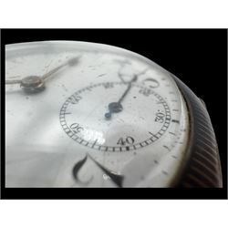 German silver niello pocket watch, stamped 800 with crescent crow mark, inner cover stamped 'Ancre Ligne Rubis 15'