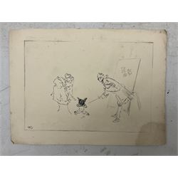 Alexander Brantingham Simpson (British fl.1904-1931): Collection of nine drypoint etchings, variously signed in pencil and in the plates, max 17cm x 28cm (9) (unframed)