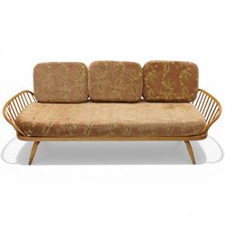 Lucian Ercolani for Ercol - 'Studio Couch' model no. 355, elm and beech framed, with loose...