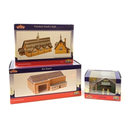Bachmann Scenecraft - three buildings comprising Bus Depot, Pendon Snell's Hall and Garage, all boxed