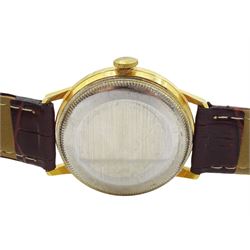 Tudor gentleman's manual wind movement Cal. 1260,  in gold-plated case, on brown leather strap