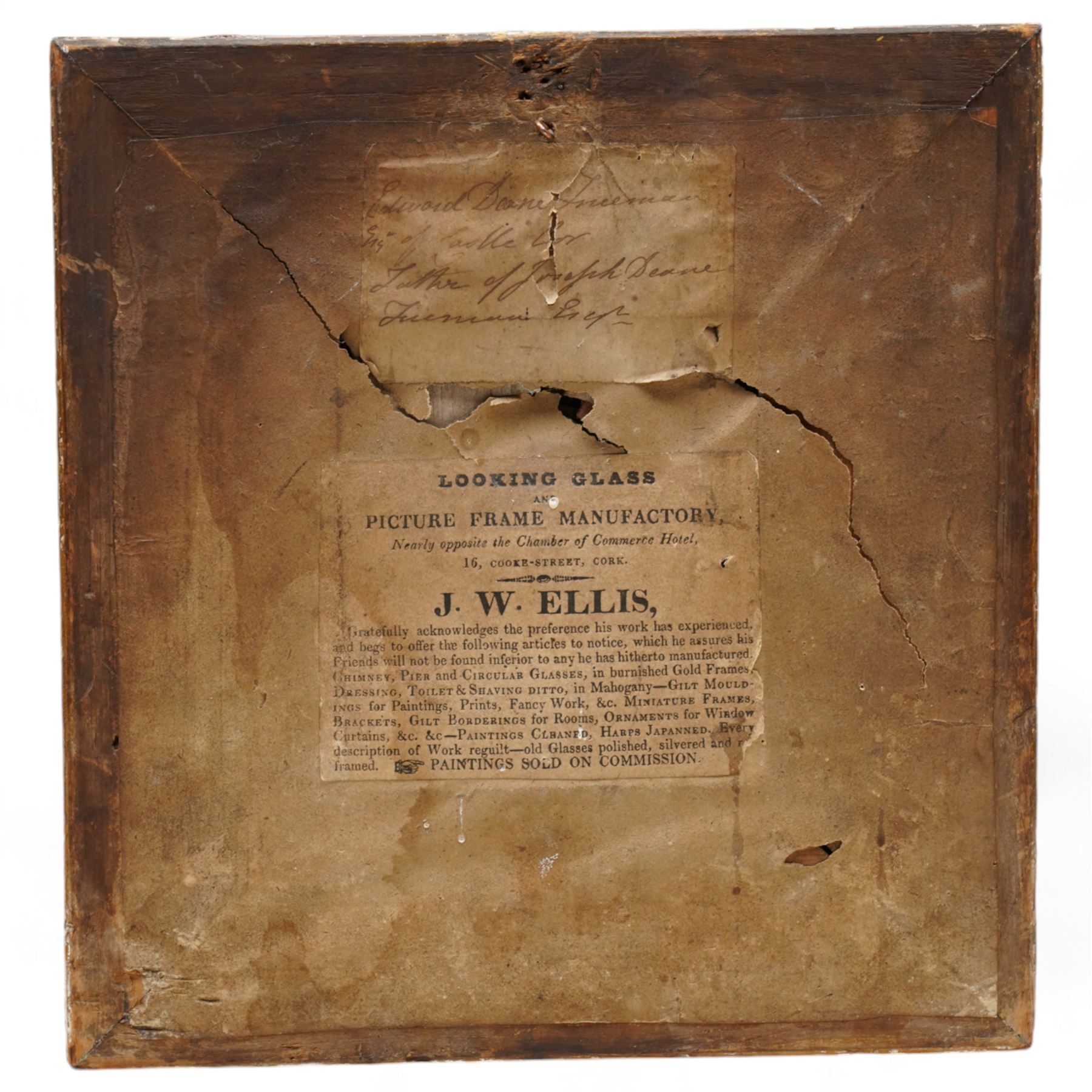 Frederick Buck (Irish 1771-1840): Portrait of 'Edward Deane-Freeman Deane Esq.' (Irish 1760-1826) Wearing a Blue Jacket and Mary Deane Freeman née Plummer (Irish 1760-?) Wearing a White Gown, pair of miniature watercolours on ivory unsigned, the former inscribed verso 7cm x 5cm (2)
Provence: direct from the family of the sitters.
Notes: Jane, the daughter of Mary and Edward, married Sackville Robert Hamilton (1780-1853), the grandson of the The Honourable Henry Hamilton (1692-1743). These items have been registered for sale under Section 10 of the APHA Ivory Act