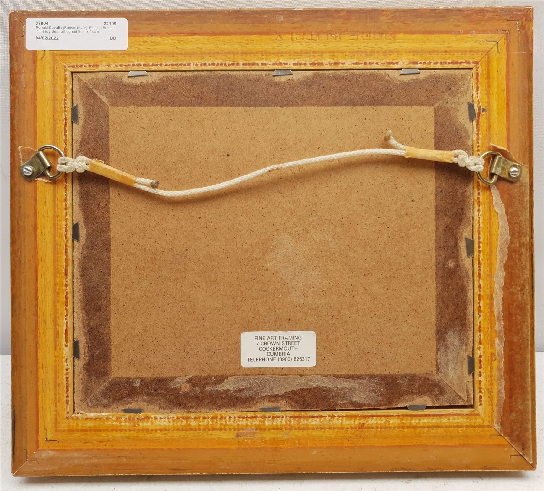 Ronald Cavalla (British 1940-): Fishing Boats in Heavy Sea, oil signed 9cm x 13cm