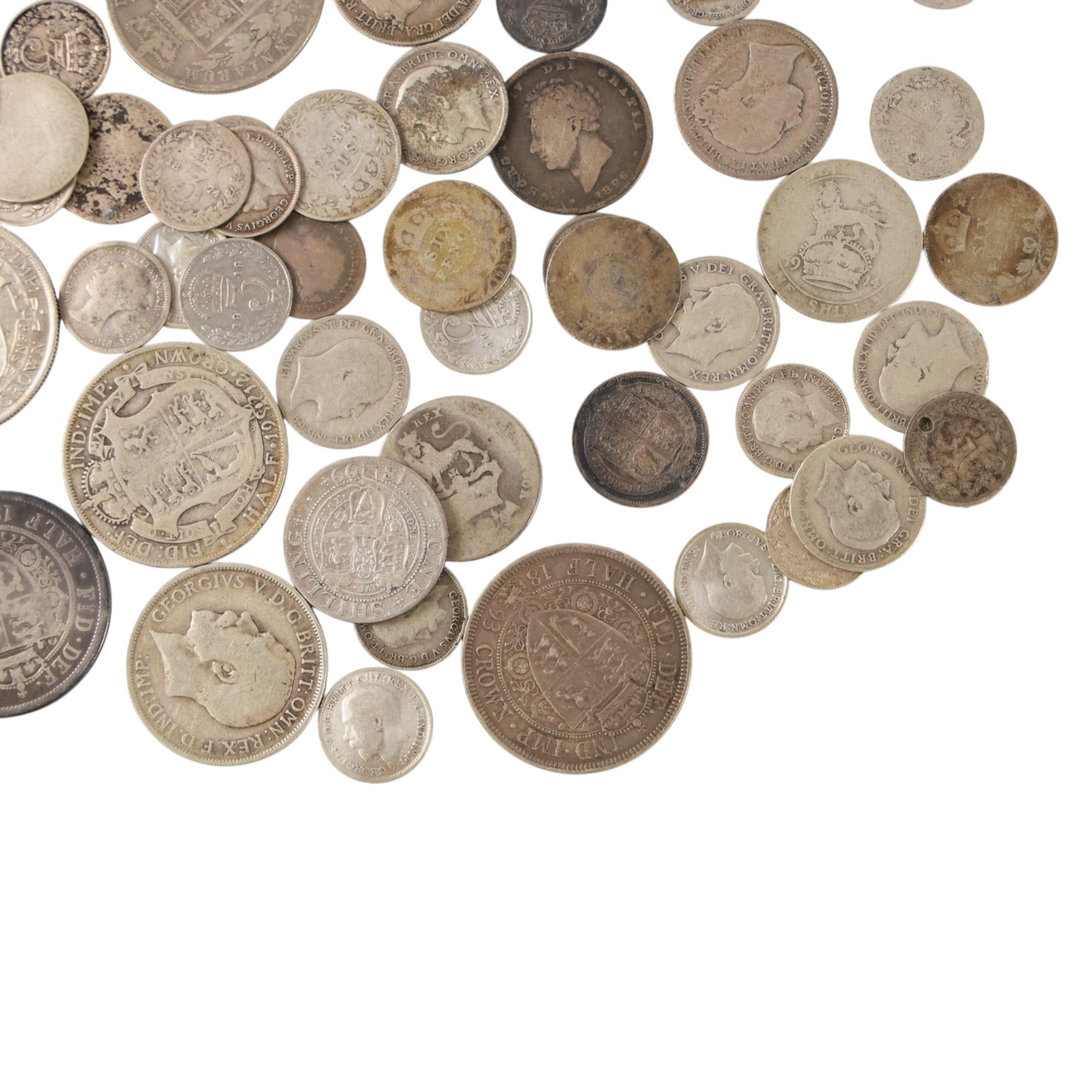 Approximately 236 grams of Great British pre-1920 silver coins
