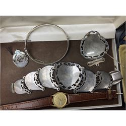 Siam silver bracelet and other silver jewellery, collection of costume jewellery, wristwatches including Seiko and a quantity of empty jewellery boxes