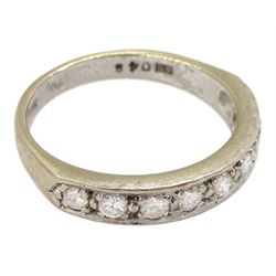 18ct white gold nine stone round brilliant cut diamond half eternity ring, hallmarked, total diamond weight approx 0.48 carat