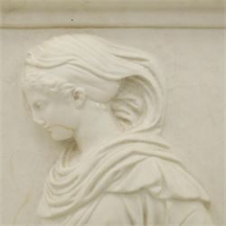 Modern fibreglass wall relief - after the east frieze of the Parthenon, depicting draped figures from the Panathenaic procession in low relief