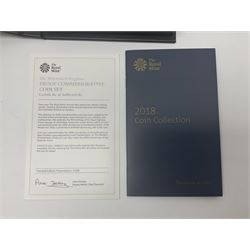 The Royal Mint United Kingdom 2018 proof coin set, commemorative edition, cased with certificate