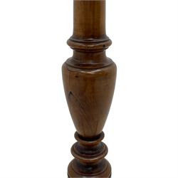 19th century satinwood tripod wine table, moulded oval top inlaid with boxwood and ebony stringing, fine turned vasiform column, three splayed supports with spade feet