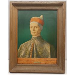 After Giovanni Bellini (Italian 1428-1516): 'Portrait of Doge Leonardo Loredan', colour print pub. Medici Society 50cm x 36cm