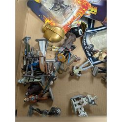 Collection of DeAgostini Star Wars figures, including two limited edition Darth Vader figures, diecast vehicles and figures and miniature helmets