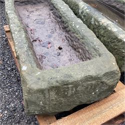 Two rectangular carved stone troughs - THIS LOT IS TO BE COLLECTED BY APPOINTMENT FROM DUGGLEBY STORAGE, GREAT HILL, EASTFIELD, SCARBOROUGH, YO11 3TX