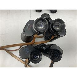 Pair of Viper 9 x 40 field binoculars, Delacroix 8 x 34 binoculars and Pentax 8 x 24 binoculars, all with cases