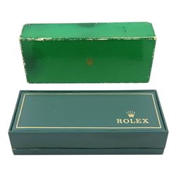 Rolex Precision gentleman's 9ct gold manual wind presentation wristwatch, 17 jewel movement, Cal 1225, silvered dial with baton hour markers, case No. 90150, London 1971, on original leather strap and gilt Rolex buckle, boxed with papers