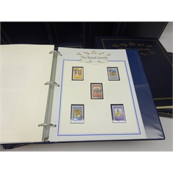  Large collection of stamps relating mostly to the British Royal Family, in thirteen 'The Royal Family' binders, including 'Her Majesty Queen Elizabeth The Queen Mother 90 Glorious Years', '95th Birthday', 'The Royal Wedding', 'Royal Silver Wedding', 'Diana Princess of Wales', mint and used stamps, FDCs etc (13)  