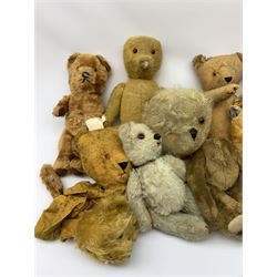Quantity of early wood wool filled teddy bears for restoration.