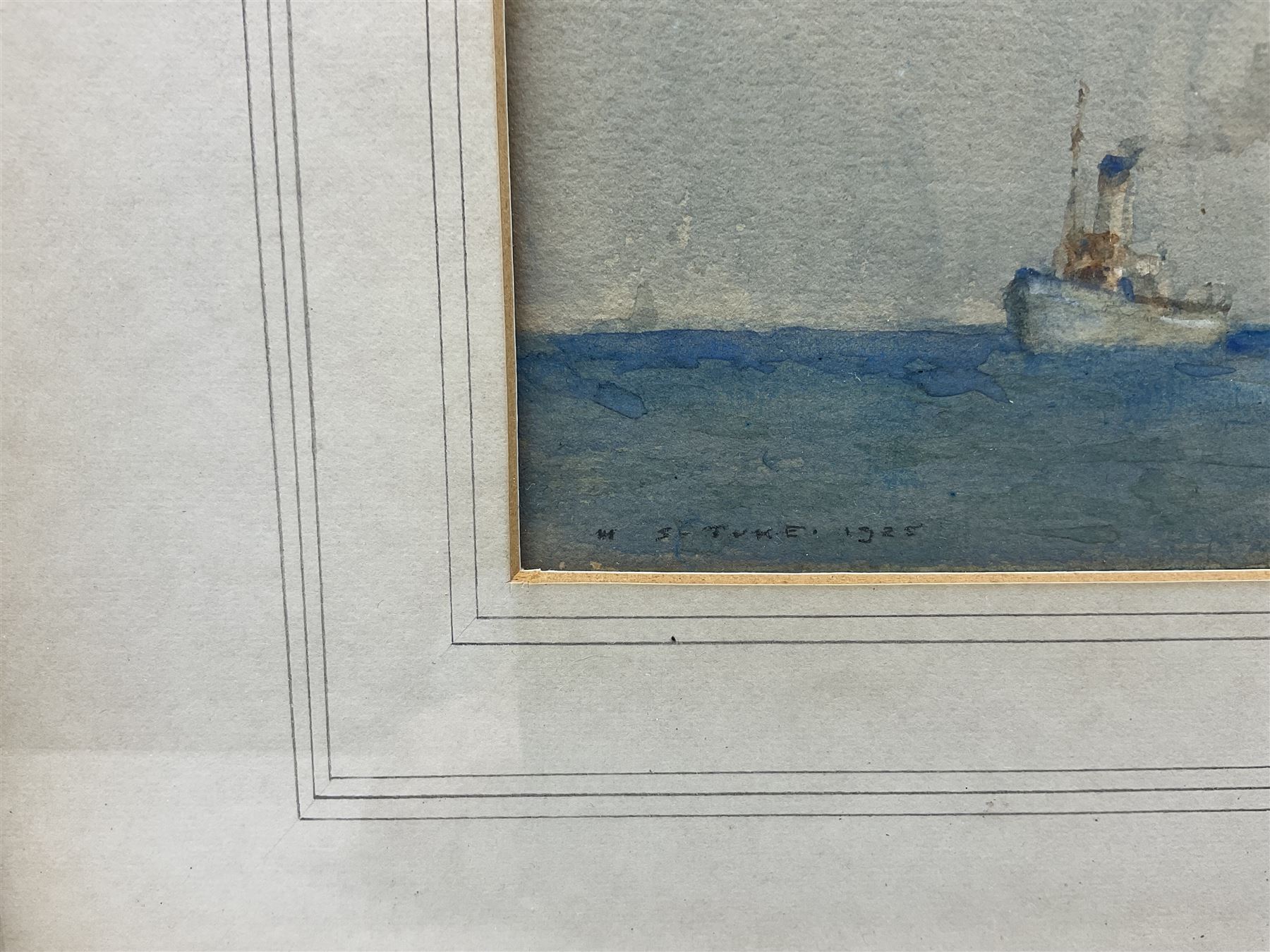 Henry Scott Tuke RA RWS (British 1858-1929): 'The Viking' - Clipper Ship Under Tow, watercolour signed titled and dated 1925 in pencil, 13cm x 21cm